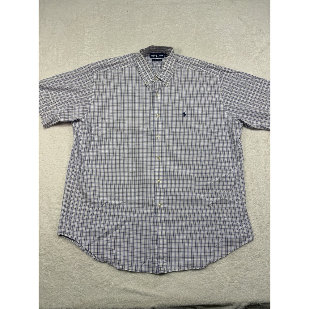 Polo Ralph Lauren Short Sleeve Button Front Shirt Stripes Men's XL Blake Purple
